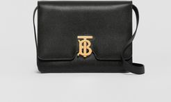 Medium Grainy Leather TB Bag, Black