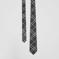 Classic Cut Vintage Check Silk Tie, Grey