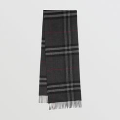 The Classic Check Cashmere Scarf, Grey