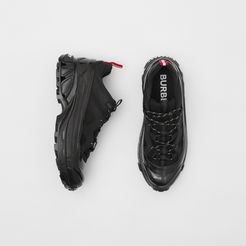 Nylon, Faux Nubuck and Mesh Arthur Sneakers, Size: 39, Black
