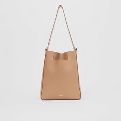 Small Leather Basket Bag, Brown