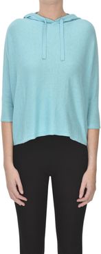 Pullover cropped con cappuccio