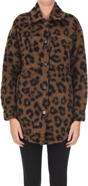 Giacca camicia stampa animalier