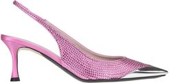 Decolletè slingback con strass