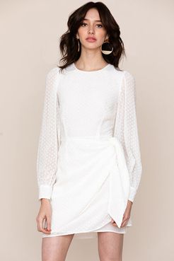 WONDERLAND DRESS SWISS DOT WHITE