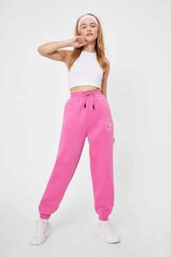 Active Society High-Waisted Relaxed Joggers - Bright Pink