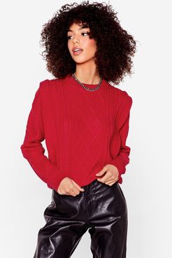 Knit's a Good Choice Shoulder Pad Sweater - Red
