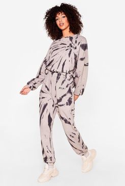 Word on the Street Tie Dye Lounge Set - Taupe