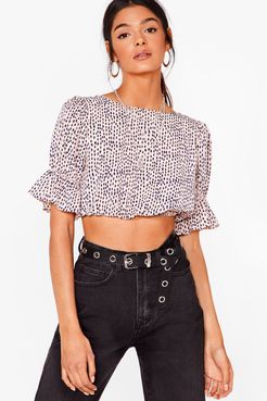 We Spot You Babe Cropped Ruffle Blouse - Pink