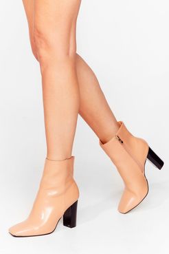 On Toe You Faux Leather Heeled Boots - Camel