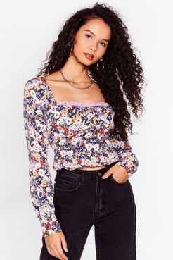 Ain't Grow Stoppin' Us Lace Floral Blouse - Lilac