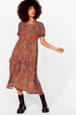 Acting All Spotty Tiered Maxi Dress - Tan