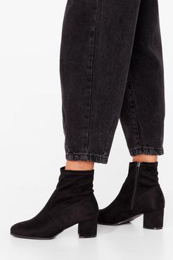 Faux Suede For Dancin' Wide Fit Heeled Boots - Black