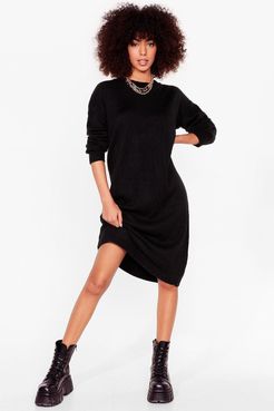 Warm Up to Us Knitted Midi Dress - Black