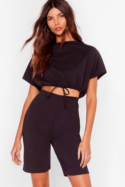 Draw Attention Tee and Biker Shorts Set - Black
