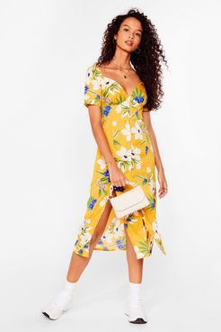 Feels Like Summer Floral Midi Dress - Yellow