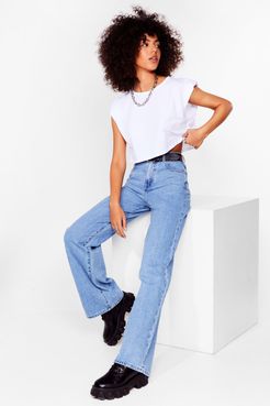 Arms Open Wide-Leg High-Waisted Jeans - Blue