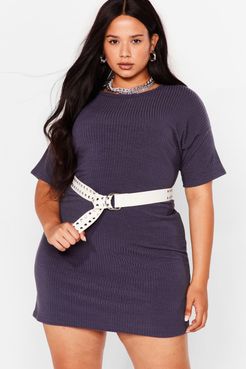 From Our Perspective Plus Mini Tee Dress - Grey