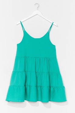 Tiered Mini Swing Dress - Bright Green