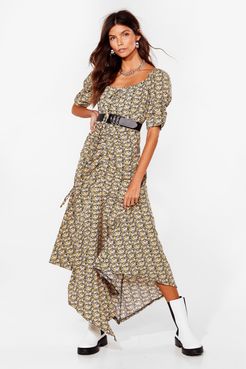 Can't Win Hem All Floral Maxi Dress - Black