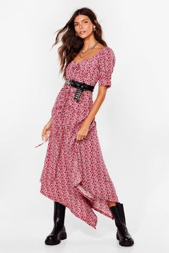 Can't Win Hem All Floral Maxi Dress - Red