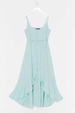 Button Down Belted Midi Dress - Sage