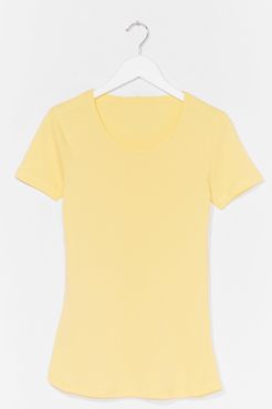 Scoop Neck Relaxed T-Shirt - Lemon