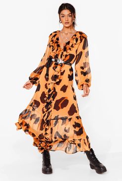Meow Will I Know Leopard Maxi Dress - Brown