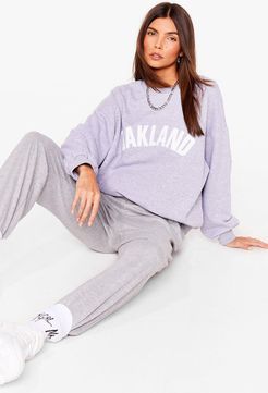 Oakland Graphic Oversized Sweatshirt - Grey