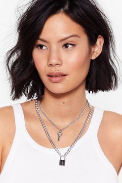 Under Lock and Key Layered Necklace - Silver