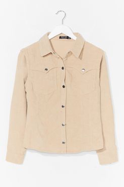 Western Button Down Corduroy Shirt - Sand