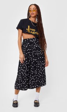 It's Dot Over Yet Pleated Midi Skirt - Black
