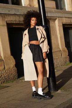 Back to Mac Oversized Belted Trench Coat - Stone