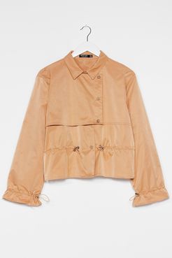 Draw the Line Cropped Trench Coat - Camel