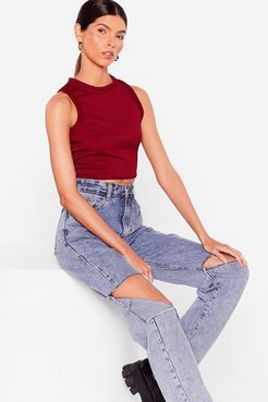 Race You to the Crop Ribbed Tank Top - Berry