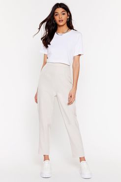 Suit Up High-Waisted Tapered Pants - Stone