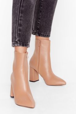 Hey Sole Sister Faux Leather Heeled Boots - Nude