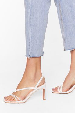 We're Strappy Together Faux Leather Heels - White