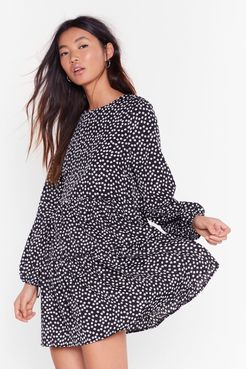 Daisy Long Sleeve Mini Dress - Black