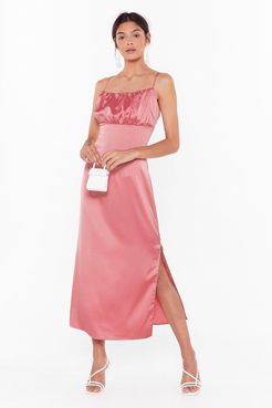 Don't Ruche Into Things Satin Maxi Dress - Blush