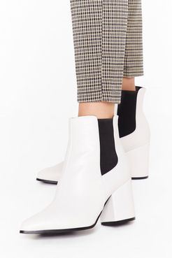 Sneak Off Faux Leather Chelsea Boots - White