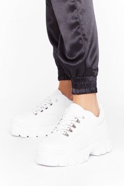 Tread It and Weep Faux Leather Chunky Sneakers - White
