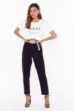 Don't Forget to Say High-Waisted Mom Jeans - Black