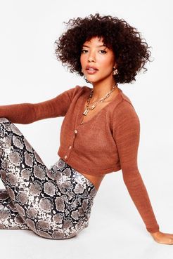 To Be or Knit to Be Cropped Cardigan - Rust