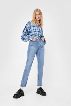 Straight Talking High-Waisted Jeans - Mid Blue