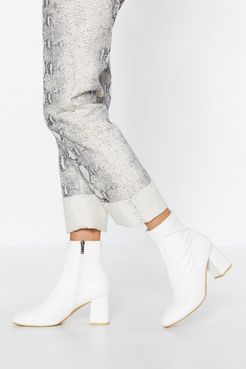 Sock Me Good Ankle Boots - White