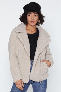 Teddy Oh Baby Faux Fur Coat - Cream