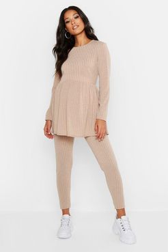 Maternity Smock Lounge Set - Beige - 8