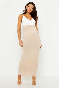 Maternity Over The Bump Maxi Skirt - Beige - 4