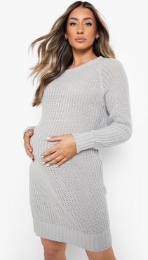 Maternity Soft Knit Sweater Dress - Grey - S